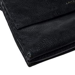 Pre Owned Lanvin Black Leather Sugar Stitch Shoulder Bag
