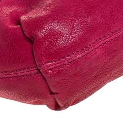 Pre Owned Lanvin Pink Leather Turnlock Fold Over Clutch