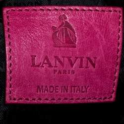 Pre Owned Lanvin Pink Leather Turnlock Fold Over Clutch
