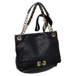 Pre Owned Lanvin Black Leather Happy Shoulder Bag