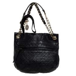 Pre Owned Lanvin Black Leather Happy Shoulder Bag