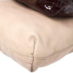 Pre Owned Lanvin Multicolor Leather and Patent Foldover Shoulder Bag