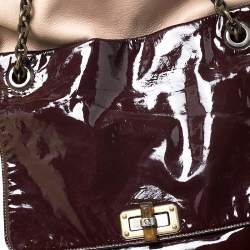 Pre Owned Lanvin Multicolor Leather and Patent Foldover Shoulder Bag