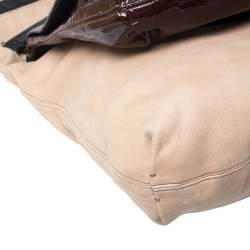 Pre Owned Lanvin Multicolor Leather and Patent Foldover Shoulder Bag