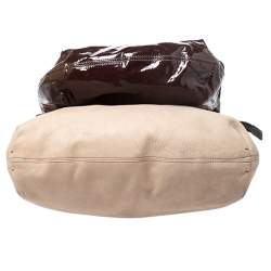 Pre Owned Lanvin Multicolor Leather and Patent Foldover Shoulder Bag