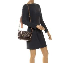 Pre Owned Lanvin Metallic Python Happy Shoulder Bag
