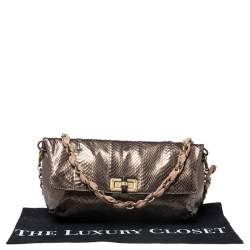 Pre Owned Lanvin Metallic Python Happy Shoulder Bag