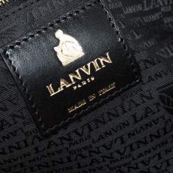 Pre Owned Lanvin Rust/Red Leather/Satin and Patent Leather Amalia Cabas Tote