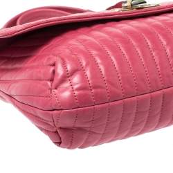 Pre Owned Lanvin Magenta Leather Happy Shoulder Bag