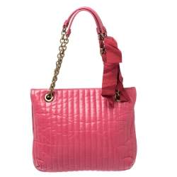 Pre Owned Lanvin Magenta Leather Happy Shoulder Bag