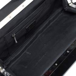 Lanvin Black Leather Lucite Frame Chain Shoulder Bag