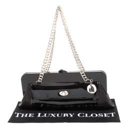 Lanvin Black Leather Lucite Frame Chain Shoulder Bag