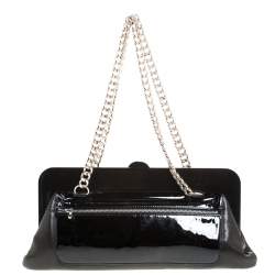 Lanvin Black Leather Lucite Frame Chain Shoulder Bag