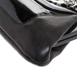 Lanvin Black Leather Lucite Frame Chain Shoulder Bag