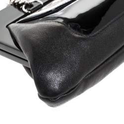 Lanvin Black Leather Lucite Frame Chain Shoulder Bag