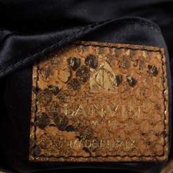 Pre Owned Lanvin Metallic Brown Python Mini Happy Shoulder Bag