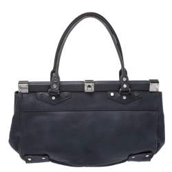 Lanvin Blue Leather Frame Satchel 