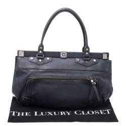 Lanvin Blue Leather Frame Satchel 