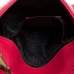 Pre Owned Lanvin Red Quilted Leather Mini Pop Crossbody Bag