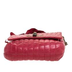 Pre Owned Lanvin Red Quilted Leather Mini Pop Crossbody Bag