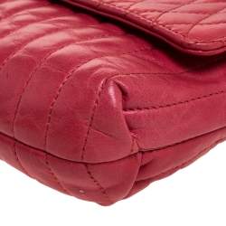 Pre Owned Lanvin Red Quilted Leather Mini Pop Crossbody Bag