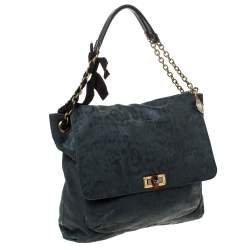 Pre Owned Lanvin Green Leather Happy Shoulder Bag