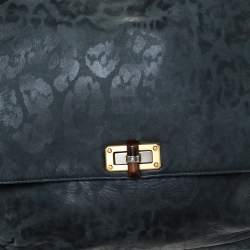 Pre Owned Lanvin Green Leather Happy Shoulder Bag