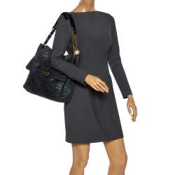 Pre Owned Lanvin Green Leather Happy Shoulder Bag