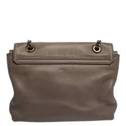 Pre Owned Lanvin  Beige Leather Happy Flap Shoulder Bag