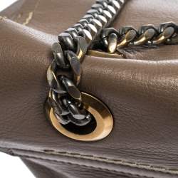 Pre Owned Lanvin  Beige Leather Happy Flap Shoulder Bag