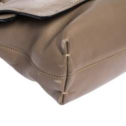 Pre Owned Lanvin  Beige Leather Happy Flap Shoulder Bag