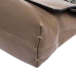 Pre Owned Lanvin  Beige Leather Happy Flap Shoulder Bag