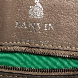 Pre Owned Lanvin  Beige Leather Happy Flap Shoulder Bag