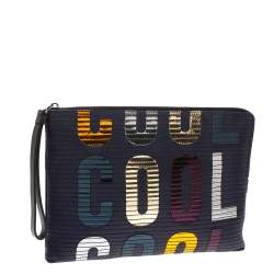 Pre Owned Lanvin Blue Leather Cool Clutch