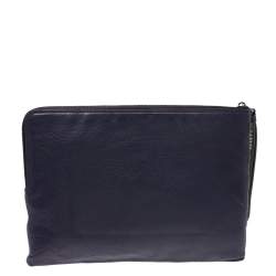 Pre Owned Lanvin Blue Leather Cool Clutch