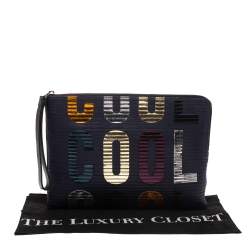 Pre Owned Lanvin Blue Leather Cool Clutch