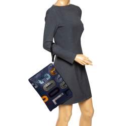 Pre Owned Lanvin Blue Leather Cool Clutch