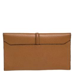 Pre Owned Lanvin Brown Leather Envelope Tassel Clutch