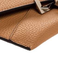 Pre Owned Lanvin Brown Leather Envelope Tassel Clutch