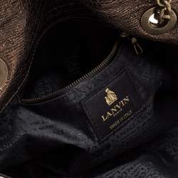 Pre Owned Lanvin Metallic Gold Lizard Embossed Leather Happy Shoulder Bag