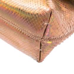 Lanvin Peach Holographic Python Happy Shoulder Bag