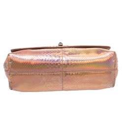Lanvin Peach Holographic Python Happy Shoulder Bag