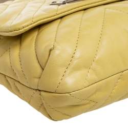 Pre Owned Lanvin Yellow Quilted Leather Mini Happy Crossbody Bag