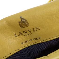 Pre Owned Lanvin Yellow Quilted Leather Mini Happy Crossbody Bag