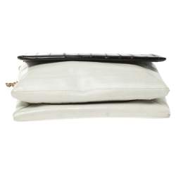 Pre Owned Lanvin Black/Cream Textured Leather Sugar Shoulder Bag
