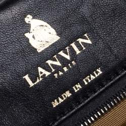 Pre Owned Lanvin Gold/Black Calfhair Medium Happy Shoulder Bag
