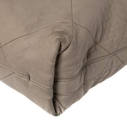 Pre Owned Lanvin Grey/Olive Green Quilted Leather Amalia Cabas Tote