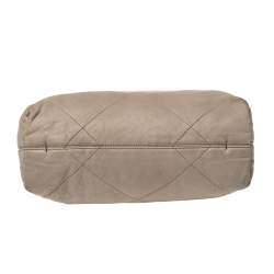 Pre Owned Lanvin Grey/Olive Green Quilted Leather Amalia Cabas Tote