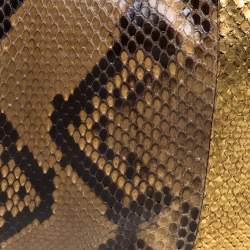 Lanvin Beige/Gold Python Metal Edge Pouch