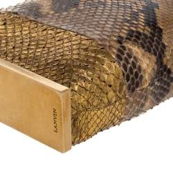 Lanvin Beige/Gold Python Metal Edge Pouch